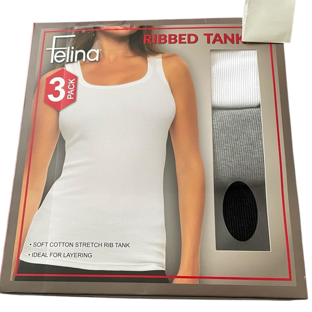 Felina Women's Ribbed Tank, 3-pack - Picture 3 of 7
